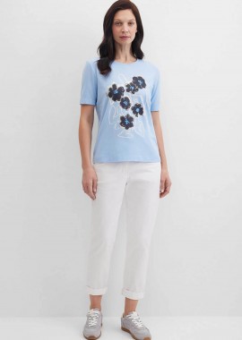 GERRY WEBER - Gerry Weber γυναικείο παντελόνι chino cropped Tapered Fit - N67147102042 Λευκό