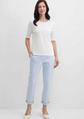 GERRY WEBER - Gerry Weber γυναικείο παντελόνι chino cropped Tapered Fit - N67147360040 Γαλάζιο