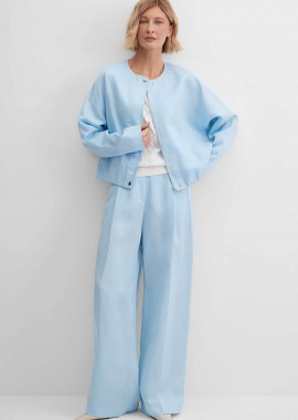 Gerry Weber γυναικείο παντελόνι με πιέτες Wide Fit - N67058272040 Γαλάζιο