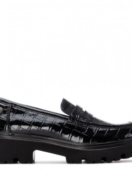 XTI - Γυναικεία Xti Γυναικεία Croco Μοκασίνια 144425 Vegan ΜΑΥΡΟ