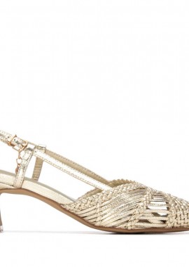 Γυναικείες Xti Γυναικεία Πλεκτή Γόβα Slingback 145301 Vegan ΧΡΥΣΟ
