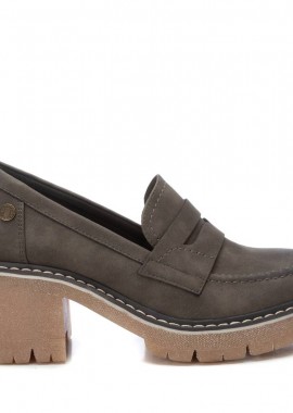 REFRESH - Γυναικεία Refresh Loafers με Χοντρό Τακούνι 172263 Vegan ΧΑΚΙ