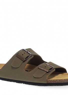 Γυναικεία Δερμάτινα Σανδάλια Plakton 180010 Kaki