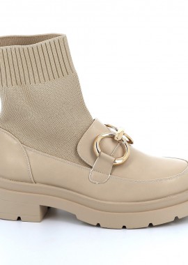 Γυναικείο Μποτάκι Meiva Ideal Shoes Χρώματος Μπεζ MP03-5726