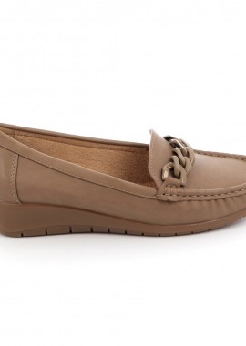 QUNHUI SHOES - Γυναικείο Μοκασίνι Qunhui Shoes Χρώματος Καφέ A2265.K