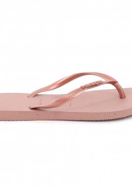 Γυναικεία Σαγιονάρα Havaianas Slim Logo Metallic Χρώματος Ροζ 4119875-6459
