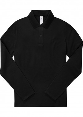 B & C - Γυναικεία Μακρυμάνικη Μπλούζα Polo PW462 B & C My Polo 180 LSL Black