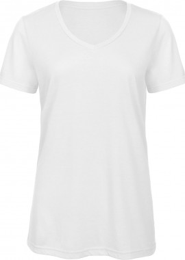 B & C - Γυναικείο T-Shirt TW058 B&C Triblend με V Λαιμόκοψη White