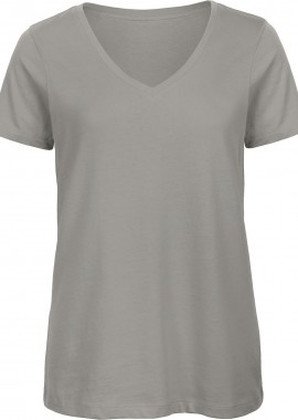 B & C - Γυναικείο T-Shirt TW045 B&C Organics Organic V-Neck Light Grey