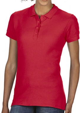 Γυναικεία Μπλούζα Polo 64800L Gildan Softstyle Double Pique Red