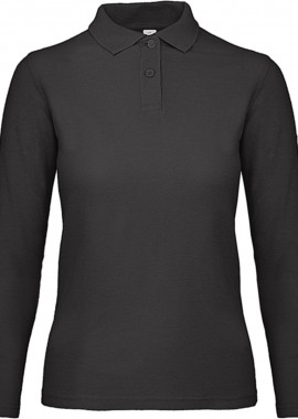 Μπλούζα Polo Γυναικεία Μακρυμάνικη PWI13 B & C ID.001 LSL Black
