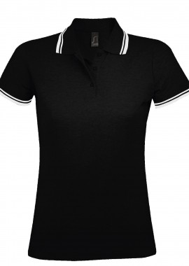 Γυναικείο Πόλο Πικέ 00578 SOL'S Pasadena Black/White