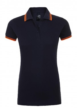 Γυναικείο Πόλο Πικέ 00578 SOL'S Pasadena French Navy/Neon Orange