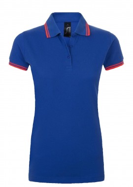 SOLS - Γυναικείο Πόλο Πικέ 00578 SOL'S Pasadena Royal Blue/Neon Coral