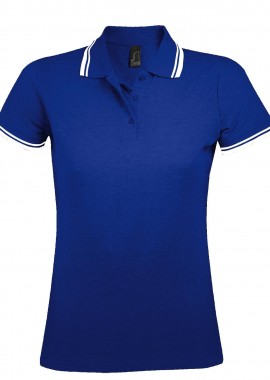 Γυναικείο Πόλο Πικέ 00578 SOL'S Pasadena Royal/White