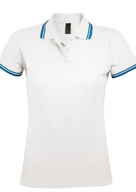 SOLS - Γυναικείο Πόλο Πικέ 00578 SOL'S Pasadena White/Aqua