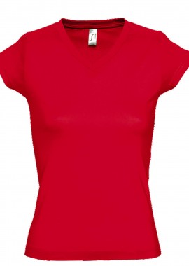 SOLS - Γυναικείο T-shirt με Λαιμόκοψη V 11388 SOL'S Moon Red