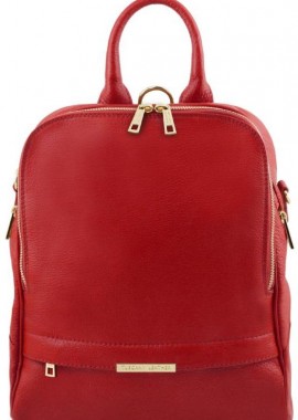 Tuscany Leather - Γυναικεία Τσάντα Πλάτης & Ώμου TL141376 Tuscany Leather Lipstick Red Κόκκινο