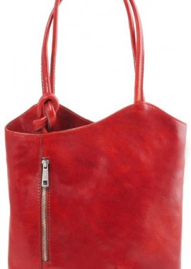 Tuscany Leather - Γυναικεία Τσάντα Δερμάτινη Πλάτης & Ώμου TL141497 Tuscany Leather Patty Κόκκινο