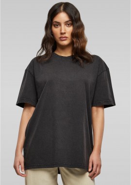 Γυναικείο T-shirt Oversized Acid Wash BY270-00007 Build Your Brand Black
