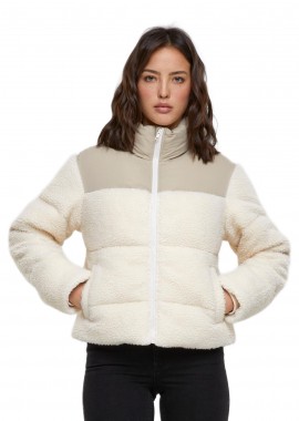 Γυναικείο Μπουφάν Puffer Short Sherpa Mix TB6147-04737 Urban Classics Wetsand/Sand