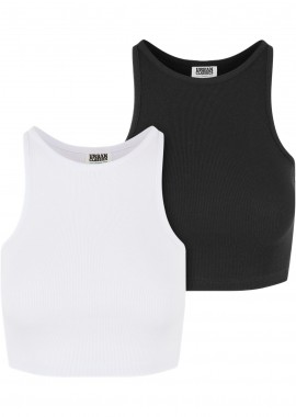 Γυναικείο Cropped Rib Top 2-Pack TB6185A Urban Classics white+black