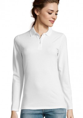 SOLS - Μπλούζα Πόλο Πικέ Μακρυμάνικη 02083 SOL'S Perfect LSL Women White