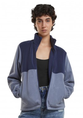 Ladies Double Polarfleece Jacket Urban Classics TB6905-17540 Navy/Cloudsky