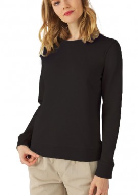 Γυναικείο Φούτερ WW32B B & C Organic Crew Neck French Terry Black Pure