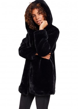 Urban Classics - Παλτό με Κουκούλα Teddy TB2375 Urban Classics Black