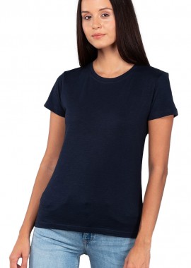 Γυναικεία Κοντομάνικη Φλάμα Μπλούζα 00580 About Basics Crystal Navy
