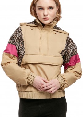 Urban Classics - Γυναικείο Μπουφάν AOP Mixed Pull Over TB3063-04032 Urban Classics Unionbeige/Darkleo/W.