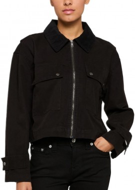 Urban Classics - Γυναικείο Cropped Βαμβακερό Μπουφάν TB7726 Urban Classics Black Black