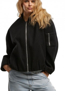 Urban Classics - Γυναικείο Μπουφάν Bomber Faux Wool TB8107 Urban Classics Black