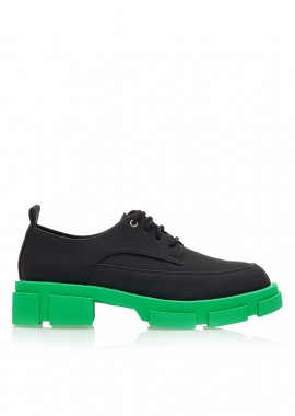 Oxfords μαύρα δερματίνη με πράσινη σόλα και σχέδιο με κορδόνια ΠΡΑΣΙΝΟ