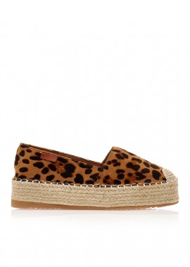 Εσπαντρίγιες animal print σουέτ με λαστιχο και πλεκτό σχέδιο ΛΕΟΠΑΡ