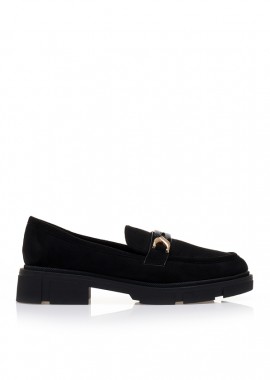 Oxfords μαύρα σουέτ με αγκράφα ΜΑΥΡΟ
