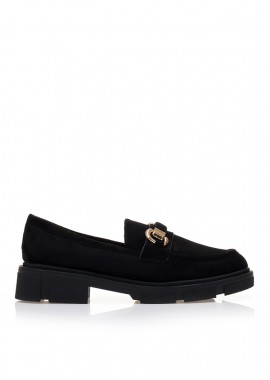 Oxfords μαύρα σουέτ με αγκράφα ΜΑΥΡΟ