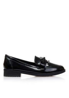 Oxfords μαύρα δερματίνη με φιόγκο ΜΑΥΡΟ