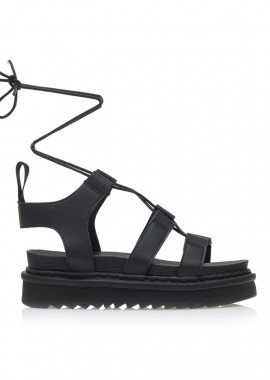 Flatforms μαύρα σουέτ με ιδιαίτερο δέσιμο ΜΑΥΡΟ