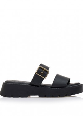 Flatforms μαύρα δερματίνη ΜΑΥΡΟ