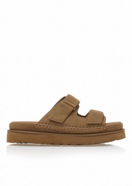 Flatforms κάμελ σουέτ με διπλή ρυθμιζόμενη φάσα ΚΑΜΕΛ