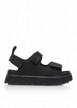 Flatforms μαύρα δερματίνη με σκρατς ΜΑΥΡΟ