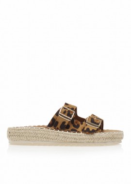 Tsoukalas - Εσπαντρίγιες flatforms animal print σουέτ ΛΕΟΠΑΡ