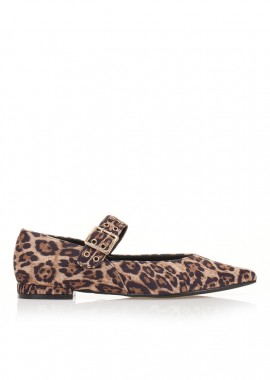 Γόβες με λουράκι & τρούκς animal print ΛΕΟΠΑΡ