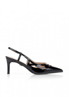 Γόβες TSOUKALAS slingback μαύρες ΜΑΥΡΟ