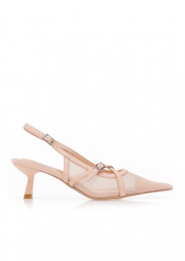 Tsoukalas - Γόβες slingback με δίχτυ ΜΠΕΖ