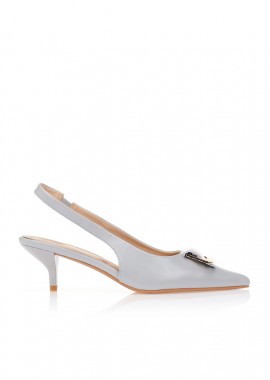 Γόβες slingback με χρυσή αγκράφα ΜΠΛΕ