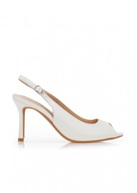 Γόβες slingback peep-toe ΛΕΥΚΟ