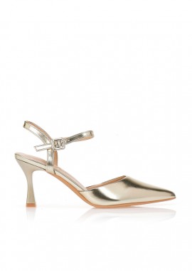 Tsoukalas - Γόβες slingback δερματίνη ΧΡΥΣΟ